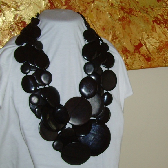 MONIES Gerda Lynggaard Multi-Strand Wooden Disc Necklace - Picture 14 of 16